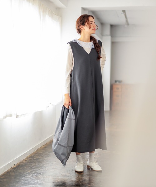 PUAL CE CIN(ピュアルセシン)の「【オーガニックコットン】衿レースプルオーバー(Tシャツ/カットソー・レディース・オフホワイト/スミクロ・FREE)」の6枚目の写真