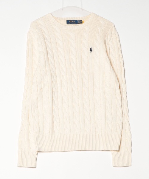 POLO RALPH LAUREN（ポロ ラルフ ローレン）の「ケーブルニット コットン セーター（ニット/セーター・メンズ・ナチュラル・X-LARGE/X-SMALL/MEDIUM/XX-LARGE/SMALL/LARGE）」の4枚目の写真