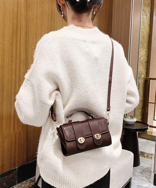 STYLEBLOCK（スタイルブロック）の「錠前付きクロコダイル型押しPUレザーミニショルダーバッグ（ショルダーバッグ・レディース・ブラック/ブラウン/ワインレッド・FREE）」の3枚目の写真