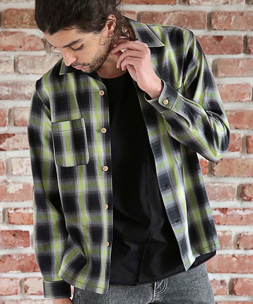 RATTLE TRAP(ラトルトラップ)の「オンブレーチェックオープンカラーシャツ(シャツ/ブラウス・メンズ・ピンク系その他/イエロー系その他・M/S/L)」の1枚目の写真