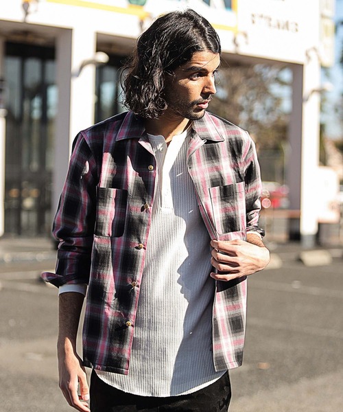 RATTLE TRAP(ラトルトラップ)の「オンブレーチェックオープンカラーシャツ(シャツ/ブラウス・メンズ・ピンク系その他/イエロー系その他・M/S/L)」の4枚目の写真