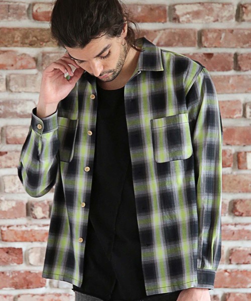 RATTLE TRAP(ラトルトラップ)の「オンブレーチェックオープンカラーシャツ(シャツ/ブラウス・メンズ・ピンク系その他/イエロー系その他・M/S/L)」の14枚目の写真