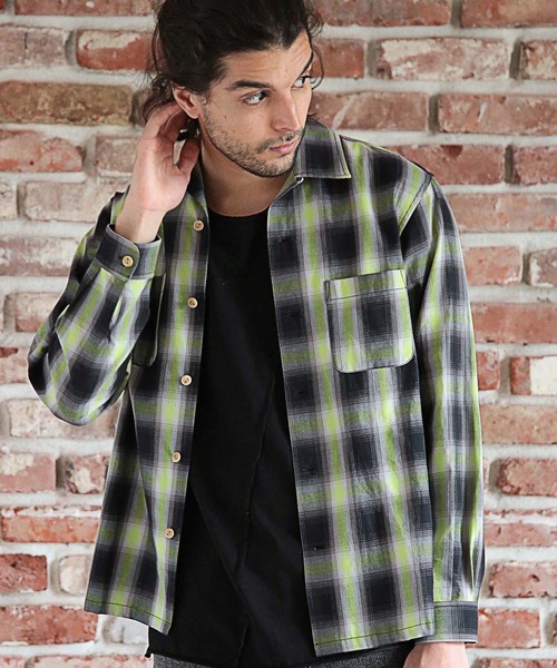 RATTLE TRAP(ラトルトラップ)の「オンブレーチェックオープンカラーシャツ(シャツ/ブラウス・メンズ・ピンク系その他/イエロー系その他・M/S/L)」の15枚目の写真