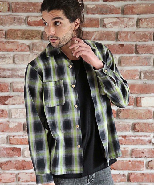 RATTLE TRAP(ラトルトラップ)の「オンブレーチェックオープンカラーシャツ(シャツ/ブラウス・メンズ・ピンク系その他/イエロー系その他・M/S/L)」の16枚目の写真