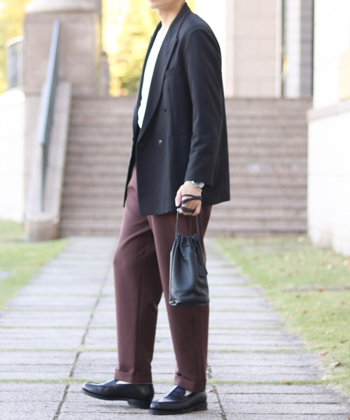 INTER FACTORY（インターファクトリー）の「ファッションインフルエンサー howell - ワイドテーパードグルカスラックス　made in INTER FACTORY（スラックス・メンズ・ブラウン/ネイビー・LARGE/MEDIUM）」の15枚目の写真