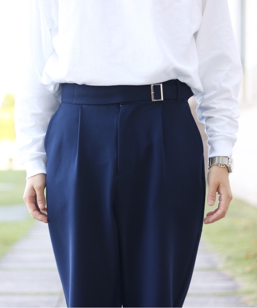 INTER FACTORY（インターファクトリー）の「ファッションインフルエンサー howell - ワイドテーパードグルカスラックス　made in INTER FACTORY（スラックス・メンズ・ブラウン/ネイビー・LARGE/MEDIUM）」の19枚目の写真