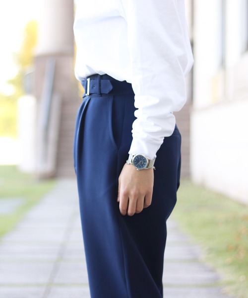 INTER FACTORY（インターファクトリー）の「ファッションインフルエンサー howell - ワイドテーパードグルカスラックス　made in INTER FACTORY（スラックス・メンズ・ブラウン/ネイビー・LARGE/MEDIUM）」の16枚目の写真