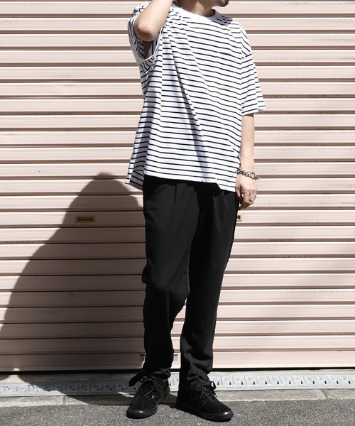 Air Tokyo（エアートウキョー）の「裾 ベルト 2WAY タック ワイドパンツ（その他パンツ・メンズ・ホワイト/ブラック/グレイッシュベージュ・MEDIUM/LARGE）」の18枚目の写真