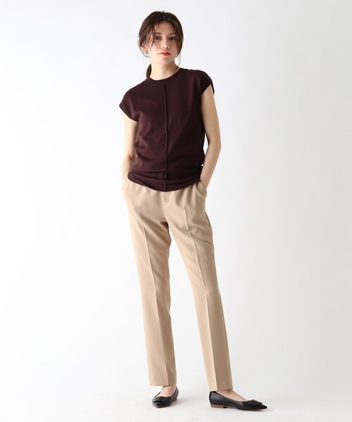 JET（ジェット）の「◆【ウォッシャブル】綿シルクレーヨンノースリーブニット（ニット/セーター・レディース・ブラウン系その他/ライトベージュ/パープル系4・04）」の5枚目の写真