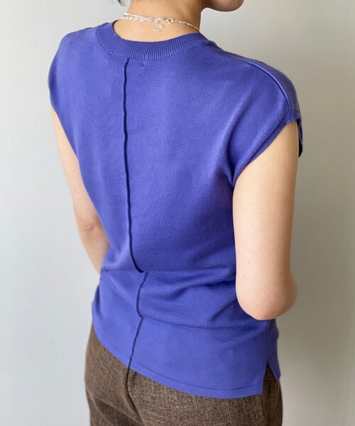 JET（ジェット）の「◆【ウォッシャブル】綿シルクレーヨンノースリーブニット（ニット/セーター・レディース・ブラウン系その他/ライトベージュ/パープル系4・04）」の8枚目の写真