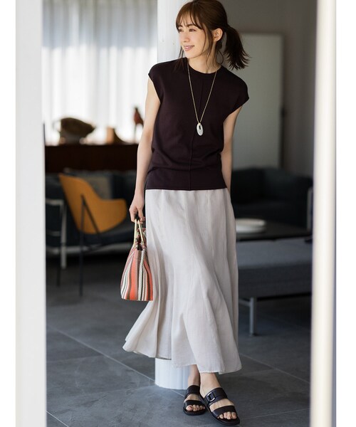 JET（ジェット）の「◆【ウォッシャブル】綿シルクレーヨンノースリーブニット（ニット/セーター・レディース・ブラウン系その他/ライトベージュ/パープル系4・04）」の13枚目の写真