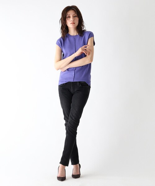 JET（ジェット）の「◆【ウォッシャブル】綿シルクレーヨンノースリーブニット（ニット/セーター・レディース・ブラウン系その他/ライトベージュ/パープル系4・04）」の14枚目の写真