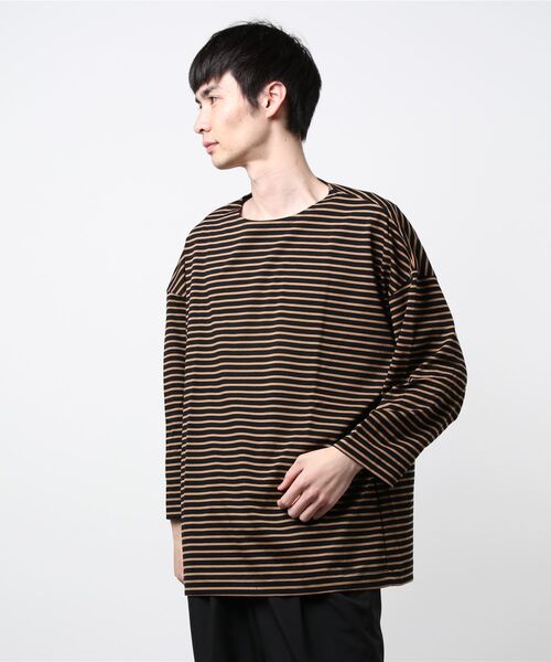 プレミアムタッチボーダー8分袖 トップス ビッグtシャツ Tシャツ カットソー Ciaopanic チャオパニック のファッション