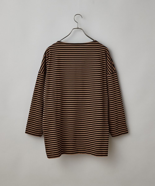 プレミアムタッチボーダー8分袖 トップス ビッグtシャツ Tシャツ カットソー Ciaopanic チャオパニック のファッション