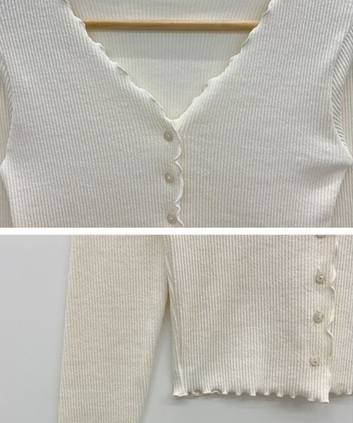 Girly Doll（ガーリードール）の「メロウ加工リブカーディガン（カーディガン/ボレロ・レディース・ベージュ/グレー/キャメル/ブラック/オフホワイト・FREE）」の21枚目の写真