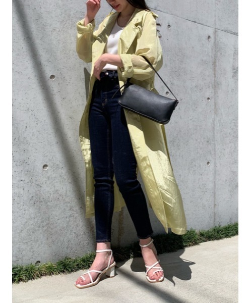 SLY（スライ）の「AURORA SHEER TRENCH COAT オーロラ シアー トレンチコート（トレンチコート・レディース・ベージュ/ライトグリーン・FREE）」の19枚目の写真