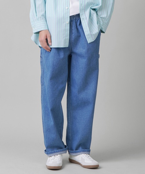 SPINNS（スピンズ）の「【ゆったりシルエット】デニムペインターパンツ（デニムパンツ・メンズ・ネイビー/ブルー/アイボリー・M/L）」の3枚目の写真
