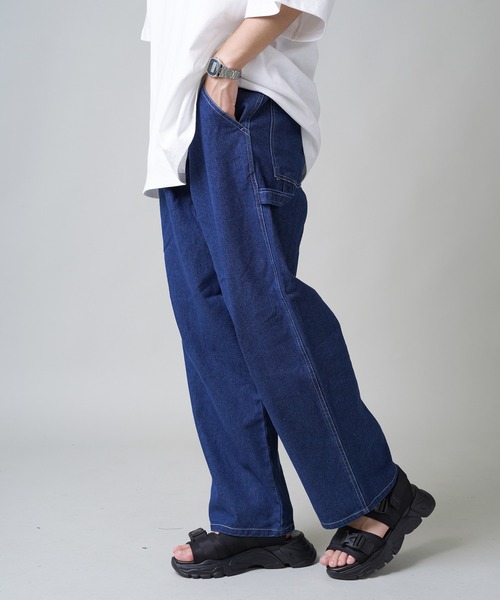 SPINNS（スピンズ）の「【ゆったりシルエット】デニムペインターパンツ（デニムパンツ・メンズ・ネイビー/ブルー/アイボリー・M/L）」の14枚目の写真