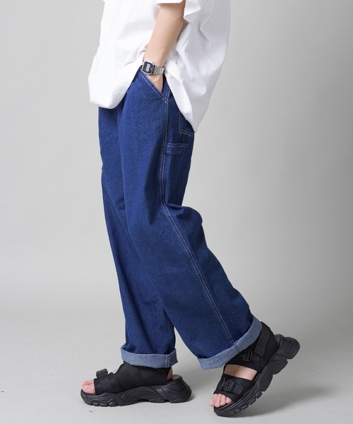 SPINNS（スピンズ）の「【ゆったりシルエット】デニムペインターパンツ（デニムパンツ・メンズ・ネイビー/ブルー/アイボリー・M/L）」の15枚目の写真