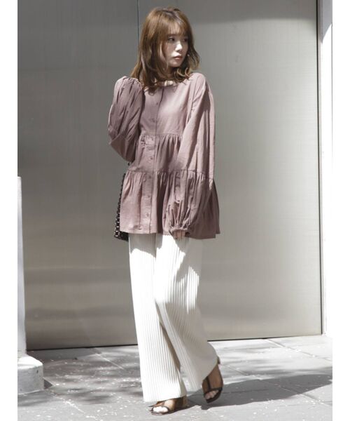 dazzlin（ダズリン）の「バタフライティアードブラウス（シャツ/ブラウス・レディース・ブラウン/オフホワイト・FREE）」の7枚目の写真