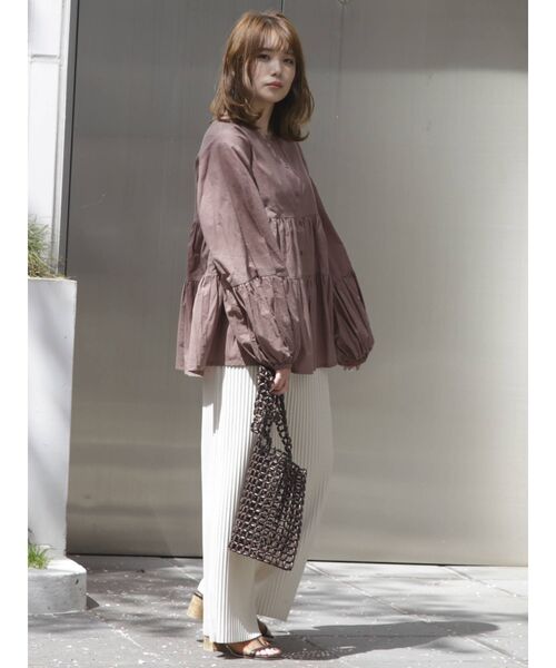 dazzlin（ダズリン）の「バタフライティアードブラウス（シャツ/ブラウス・レディース・ブラウン/オフホワイト・FREE）」の3枚目の写真