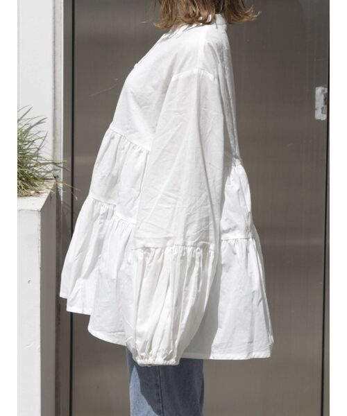 dazzlin（ダズリン）の「バタフライティアードブラウス（シャツ/ブラウス・レディース・ブラウン/オフホワイト・FREE）」の5枚目の写真