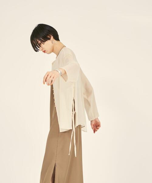 BRACTMENT（ブラクトメント）の「『BRACTMENT(ブラクトメント)』 BM ヨウリュウ 2WAY シャツ（シャツ/ブラウス・レディース・ブラック/ナチュラル・FREE）」の7枚目の写真