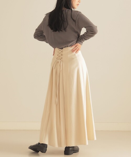 BeAMS DOT(ビームスドット)の「【WEB限定】BeAMS DOT / レースアップ デニムロングスカート(スカート・レディース・ブラック/インディゴブルー/ブラック系その他4/ホワイト系その他5・FREE)」の6枚目の写真