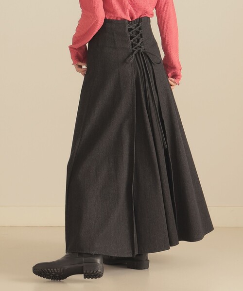 BeAMS DOT(ビームスドット)の「【WEB限定】BeAMS DOT / レースアップ デニムロングスカート(スカート・レディース・ブラック/インディゴブルー/ブラック系その他4/ホワイト系その他5・FREE)」の11枚目の写真