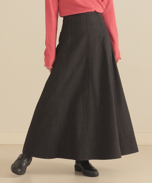 【新品】BEAMS ビームス　デニムロングスカート　 ブラック BEAMS HEART｜サイドタック デニムロングスカート | Rakuten
