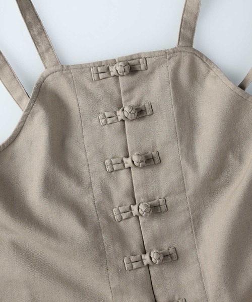 RAG MACHINE（ラグマシーン）の「【RAG MACHINE】チャイナボタンサロペット（サロペット/オーバーオール・レディース・レンガ/オリーブ/ベージュ・L）」の15枚目の写真