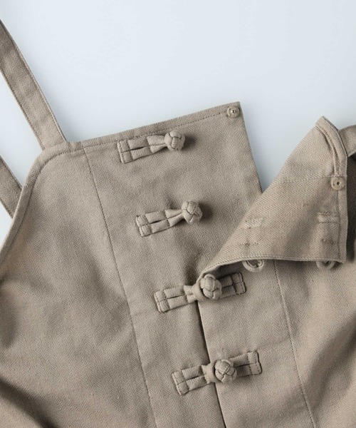 RAG MACHINE（ラグマシーン）の「【RAG MACHINE】チャイナボタンサロペット（サロペット/オーバーオール・レディース・レンガ/オリーブ/ベージュ・L）」の12枚目の写真