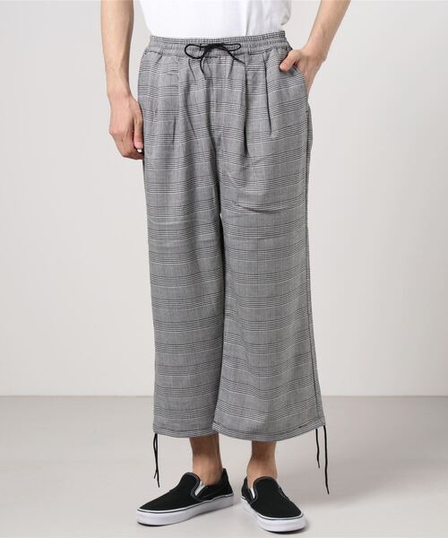 SITRY（シトリー）の「drawcord cropped wide pants/ドローコード クロップド ワイドパンツ（スラックス・メンズ・グレー/ブラック/チェック・M/L）」の6枚目の写真