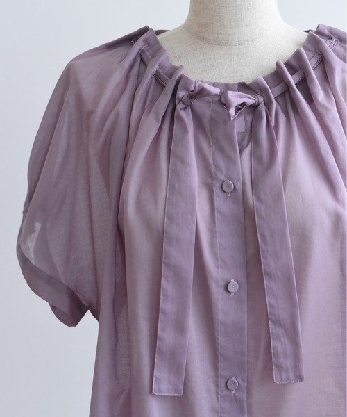 Eimee Law（エイミーロウ）の「ドロストネックBL（シャツ/ブラウス・レディース・グリーン/パープル/ブラック・38）」の12枚目の写真