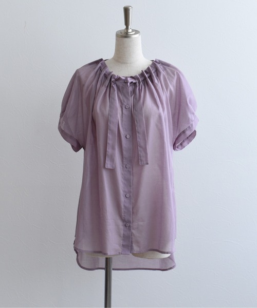 Eimee Law（エイミーロウ）の「ドロストネックBL（シャツ/ブラウス・レディース・グリーン/パープル/ブラック・38）」の20枚目の写真