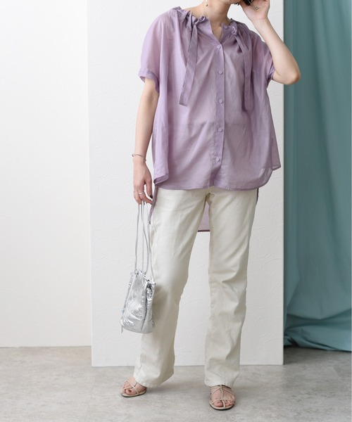 Eimee Law（エイミーロウ）の「ドロストネックBL（シャツ/ブラウス・レディース・グリーン/パープル/ブラック・38）」の21枚目の写真