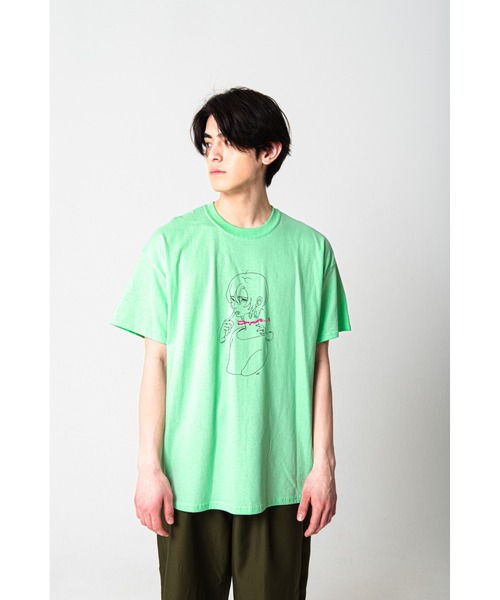 Revo.（レボ）の「藍にいな × PALM/STRIPES  【 融合し得ない僕たちは 】（Tシャツ/カットソー・レディース・ホワイト/ミント・XL/L/M/S）」の12枚目の写真