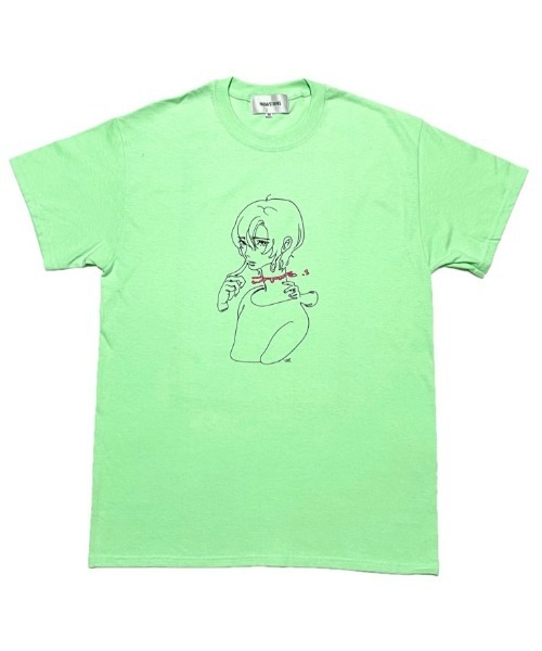 Revo.（レボ）の「藍にいな × PALM/STRIPES  【 融合し得ない僕たちは 】（Tシャツ/カットソー・レディース・ホワイト/ミント・XL/L/M/S）」の15枚目の写真