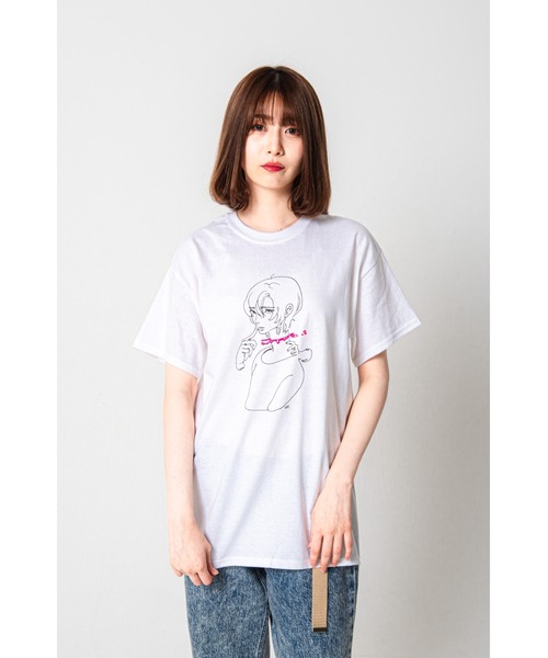 Revo.（レボ）の「藍にいな × PALM/STRIPES  【 融合し得ない僕たちは 】（Tシャツ/カットソー・レディース・ホワイト/ミント・XL/L/M/S）」の6枚目の写真