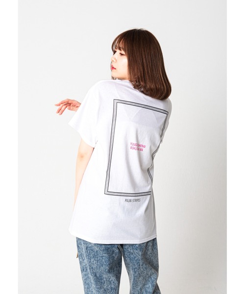 Revo.（レボ）の「藍にいな × PALM/STRIPES  【 融合し得ない僕たちは 】（Tシャツ/カットソー・レディース・ホワイト/ミント・XL/L/M/S）」の7枚目の写真
