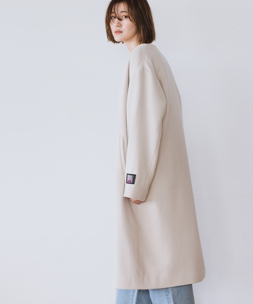 A part by（アパートバイ）の「casheepVネックノーカラーコート 947432