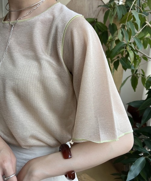 Amiur（エミレ）の「sheer lame knit（その他トップス・レディース・ライトブルー/ベージュ/アイボリー・FREE）」の2枚目の写真