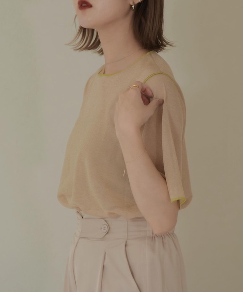 Amiur（エミレ）の「sheer lame knit（その他トップス・レディース・ライトブルー/ベージュ/アイボリー・FREE）」の13枚目の写真