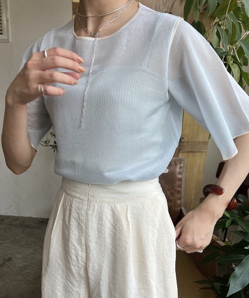 Amiur（エミレ）の「sheer lame knit（その他トップス・レディース・ライトブルー/ベージュ/アイボリー・FREE）」の22枚目の写真