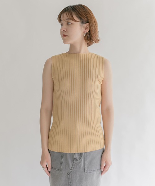 KBF（ケイビーエフ）の「ボートネックRIBニットタンクトップ（タンクトップ・レディース・ダークブラウン/ピンク/ベージュ系その他・ONE）」の15枚目の写真