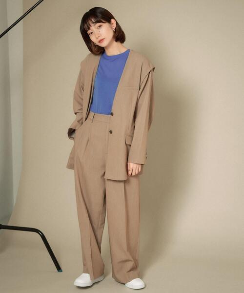 KBF（ケイビーエフ）の「ワンタックワイドスラックス（その他パンツ・レディース・グレー系その他/ベージュ/ブルー・ONE）」の10枚目の写真