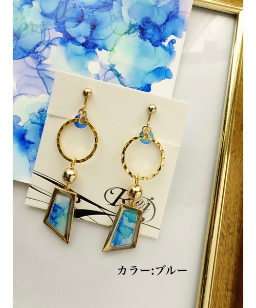 tone(トーン)の「【零-Rei-】瞬きシリーズ 揺れる多角形イヤリング(MA)(イヤリング・レディース・パープル/グレー/ターコイズブルー/グリーン/ブラウン/ブルー/イエロー/ピンク/グリーン系その他/レッド/オレンジ・FREE)」の6枚目の写真