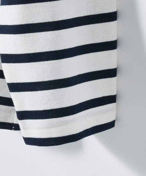 CIAOPANIC（チャオパニック）の「【ユニセックスで着用可能】バスクボーダーボートネックロングスリーブＴシャツ（Tシャツ/カットソー・メンズ・ブルー/グリーン/ネイビー/ブラウン・FREE）」の8枚目の写真