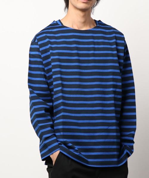 CIAOPANIC（チャオパニック）の「【ユニセックスで着用可能】バスクボーダーボートネックロングスリーブＴシャツ（Tシャツ/カットソー・メンズ・ブルー/グリーン/ネイビー/ブラウン・FREE）」の20枚目の写真