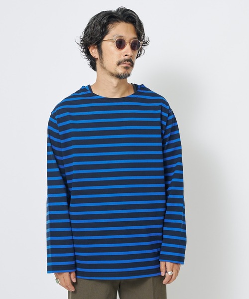 CIAOPANIC（チャオパニック）の「【ユニセックスで着用可能】バスクボーダーボートネックロングスリーブＴシャツ（Tシャツ/カットソー・メンズ・ブルー/グリーン/ネイビー/ブラウン・FREE）」の22枚目の写真